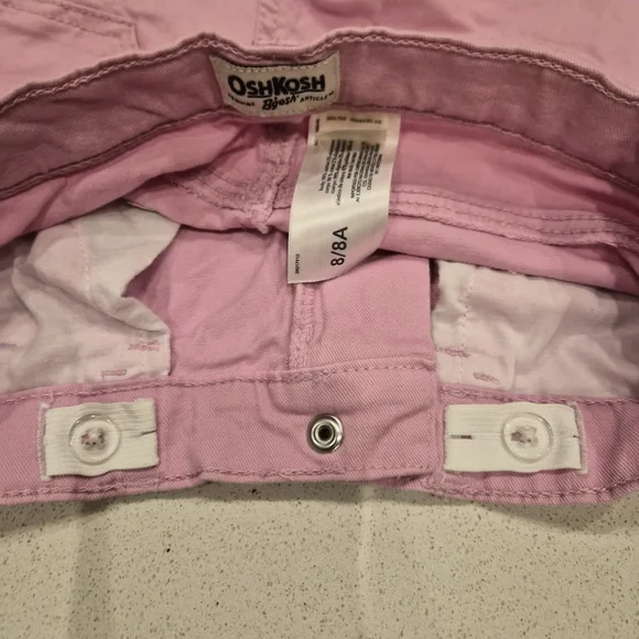 OshKosh B'gosh Light Pink Girls Shorts Sz 8 Adjustable Internal Waistband - Picture 4 of 4